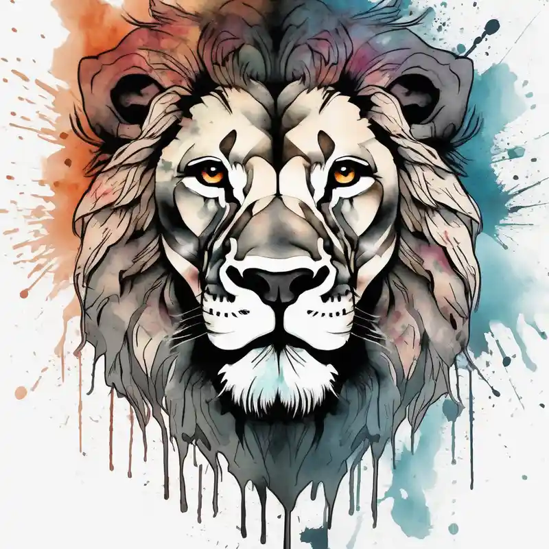 watercolor style tattooDescriptions.tattooed-tiger-lilly.title about Tattooed lion glitter tattoo and Tattooed lion glitter tattoo